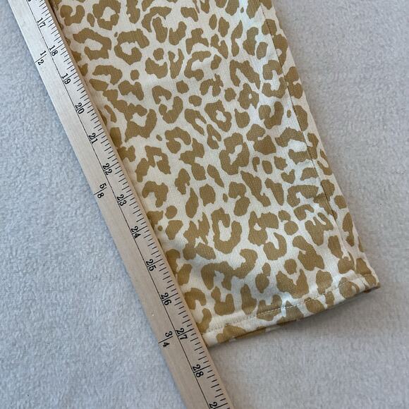 J Crew Jeans Pants Womens Size 28 Leopard Animal 10” High Rise Toothpick NEW - Picture 15 of 16